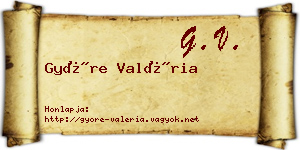 Györe Valéria névjegykártya